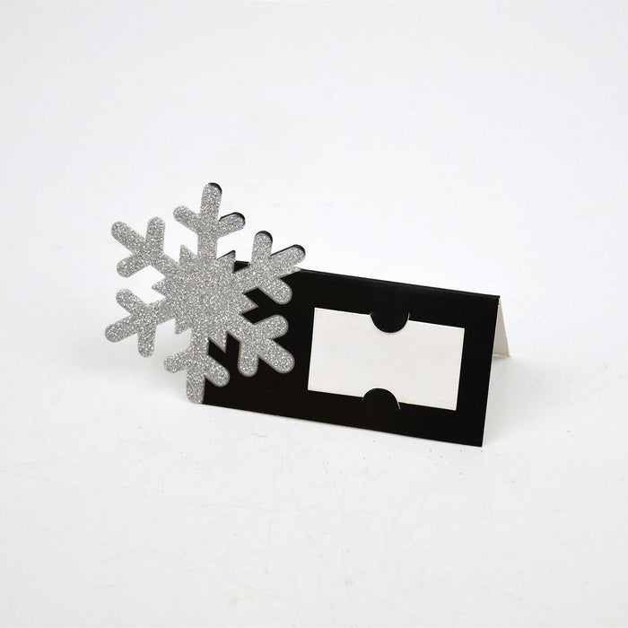 Christmas Themed Name Tags - Silver Snowflake - 6pk