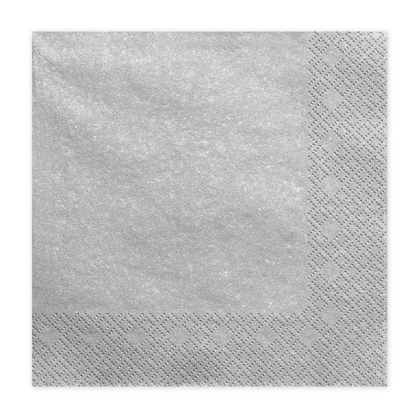 Lunch Napkins - Silver - 20pk