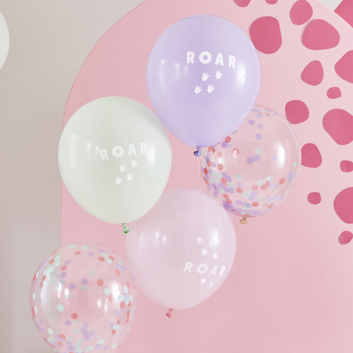 Pink, Lilac and Pastel Green Roar Balloon Bundle