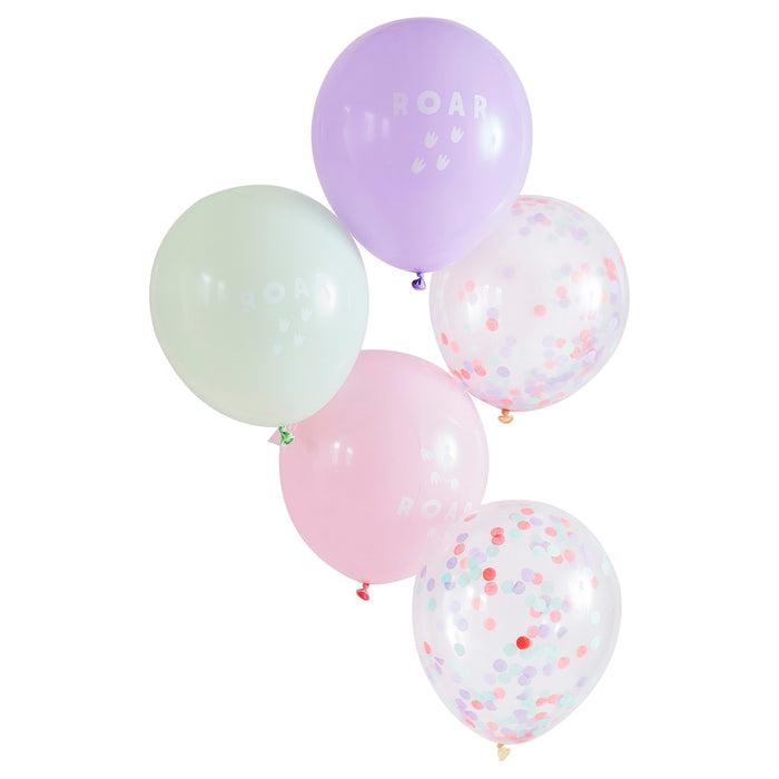 Pink, Lilac and Pastel Green Roar Balloon Bundle