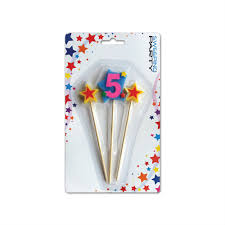 Number 5 Candle With Toothpick