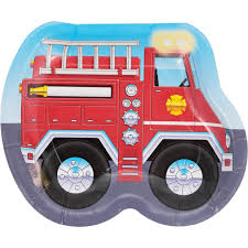 Firefighter Truck shaped lunch plate