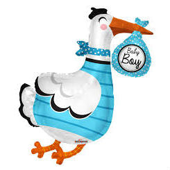 Balloon Foil Stork Shape - Baby Boy 36''