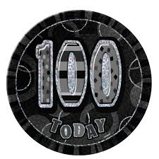 Dazzling Effects 100th Birthday Badge - Black 6"