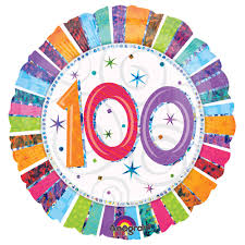 Radiant 100th Birthday Round Balloon