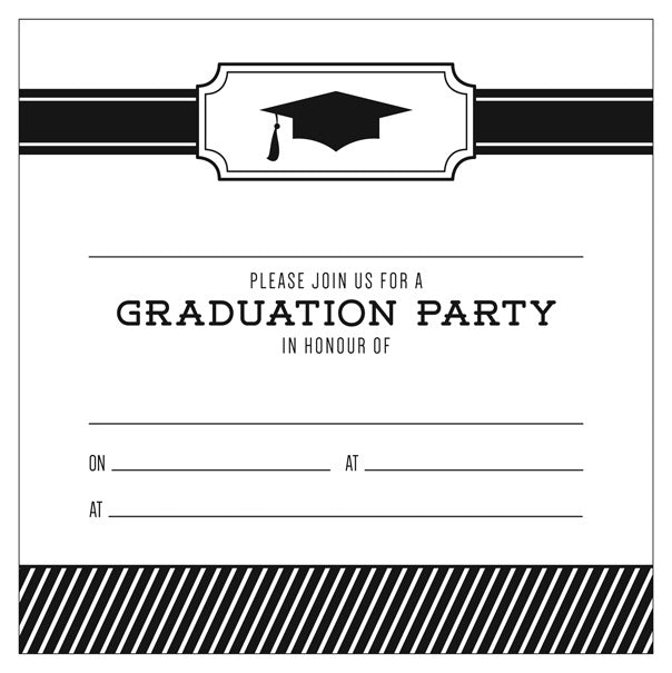 Invitation Fill-in - Graduation - Striped Design