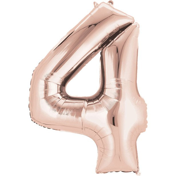 Balloon Foil Number - 4 Rose Gold - 16"