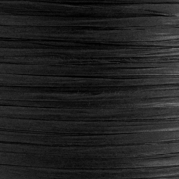 Ribbon - Paper Raffia - Black 7mm x 100mtr