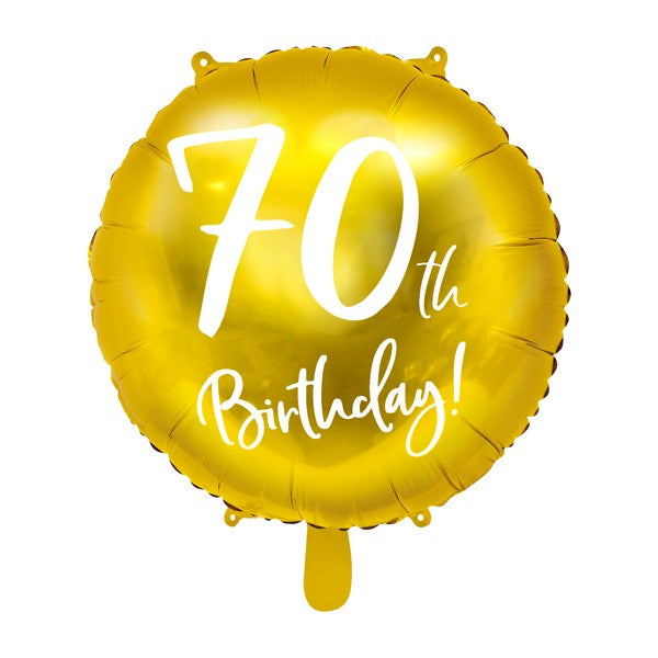 Gold 70th Birthday Balloon - 18" Foil
