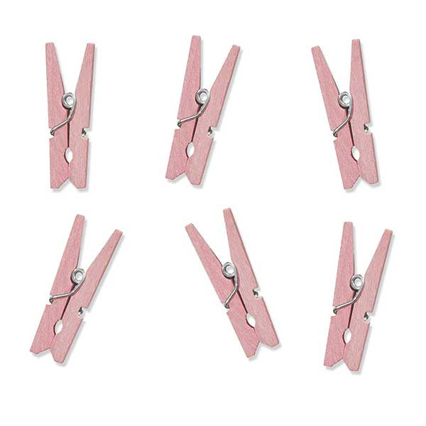 Mini Clothes Peg - Pink - 20pk