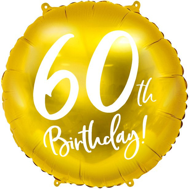 Gold 60th Birthday Balloon - 18" Foil