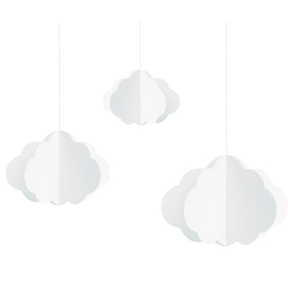 Hanging Cloud Decorations - 3pk