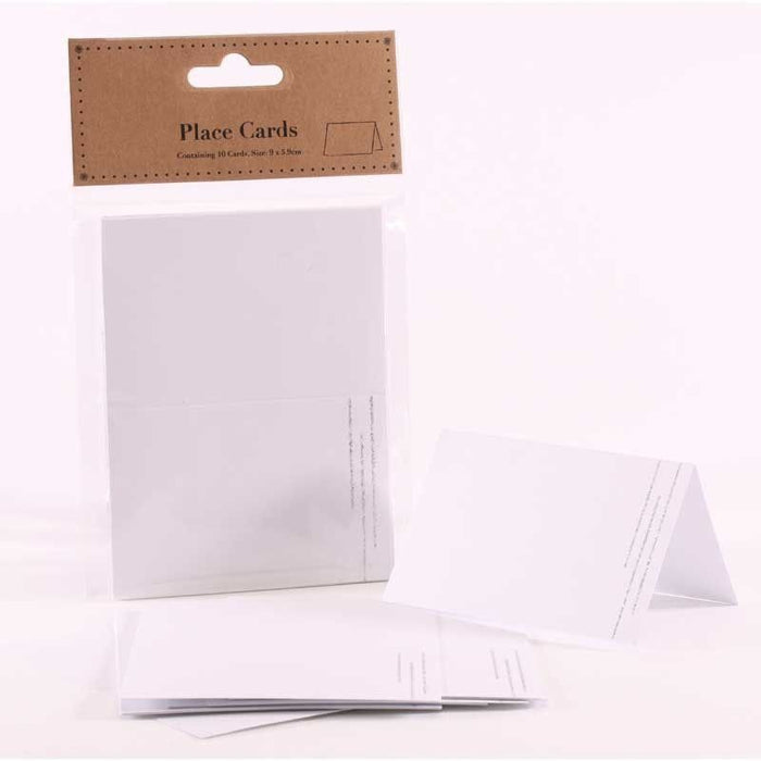 White with Silver Glitter Place Cards - 10pk