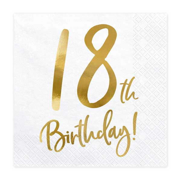 Lunch Napkins - 18th Birthday - 20pk