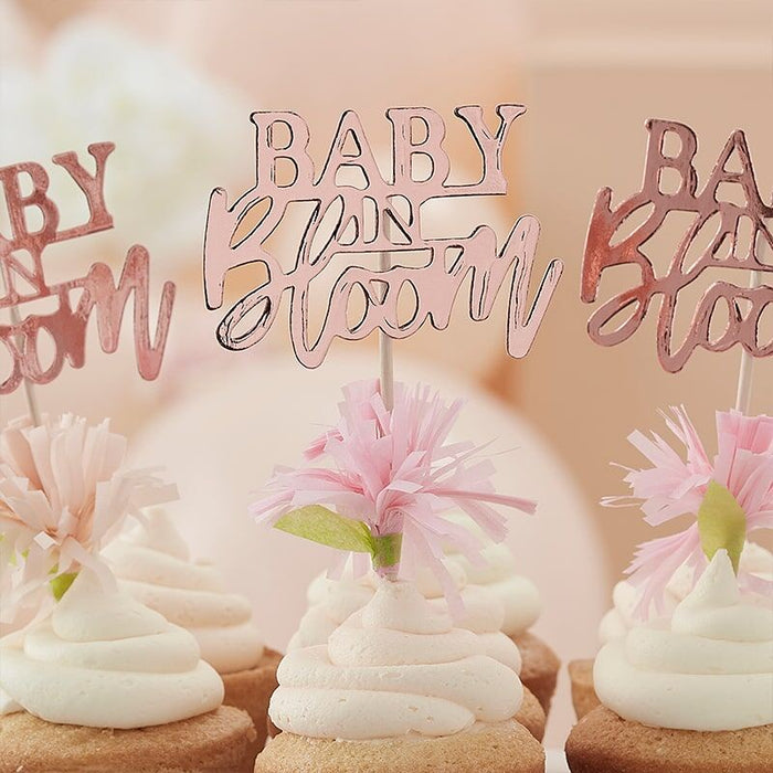 Baby in Bloom - Cupcake Toppers - Baby in Bloom