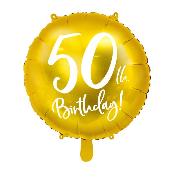 Gold 50th Birthday Balloon - 18" Foil
