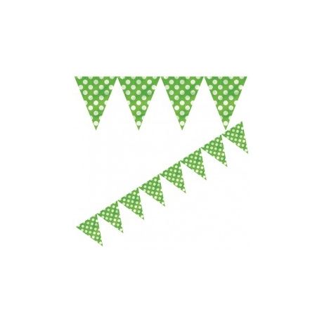 Green Polka Dot Bunting - 12Ft