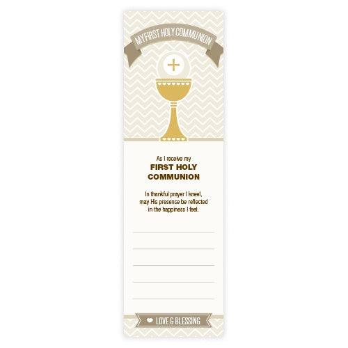 Bookmarks Fill-in - Holy Communion - Chalice with Chevron Design - Neutral