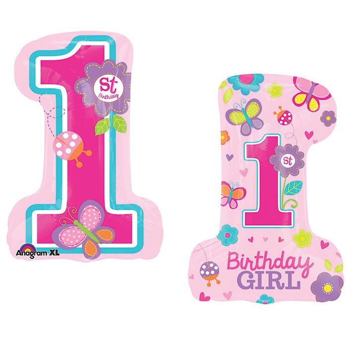 Sweet Girl 1st Birthday Supershape Balloon - 28''