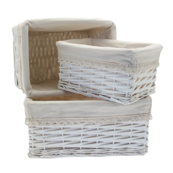 Set of 3 Rectangle Victoria Basket - 1 large 1 medium and 1 small