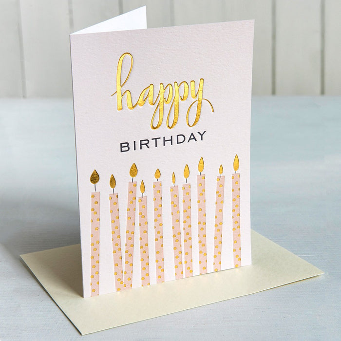 Gold Birthday Candles - Card