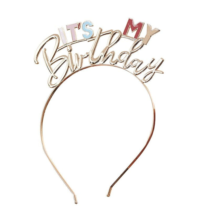 Happy Everything - Headband - It's My Birthday - Gold and Pa