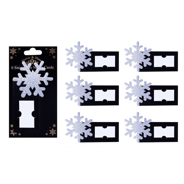 Christmas Themed Name Tags - Silver Snowflake - 6pk