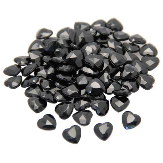Black Acrylic Crystal Scatter Hearts