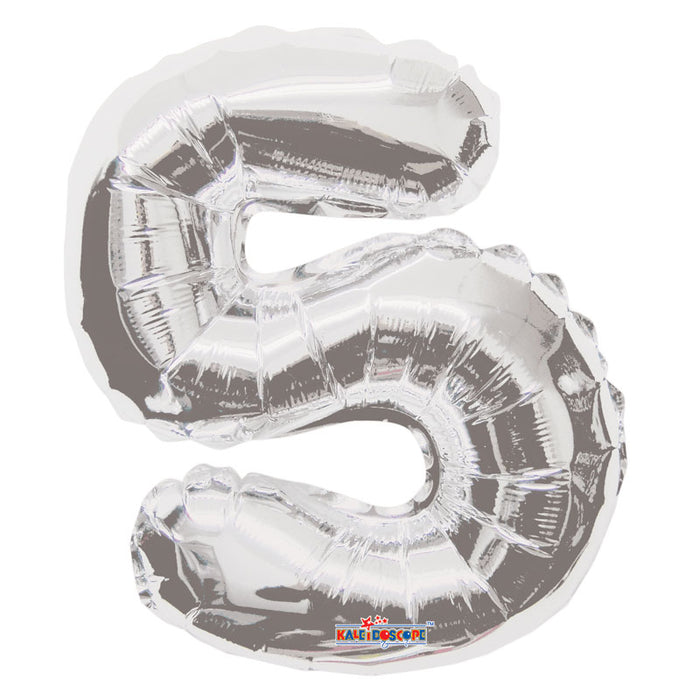 Balloon Foil Number - 5 Silver - 14"