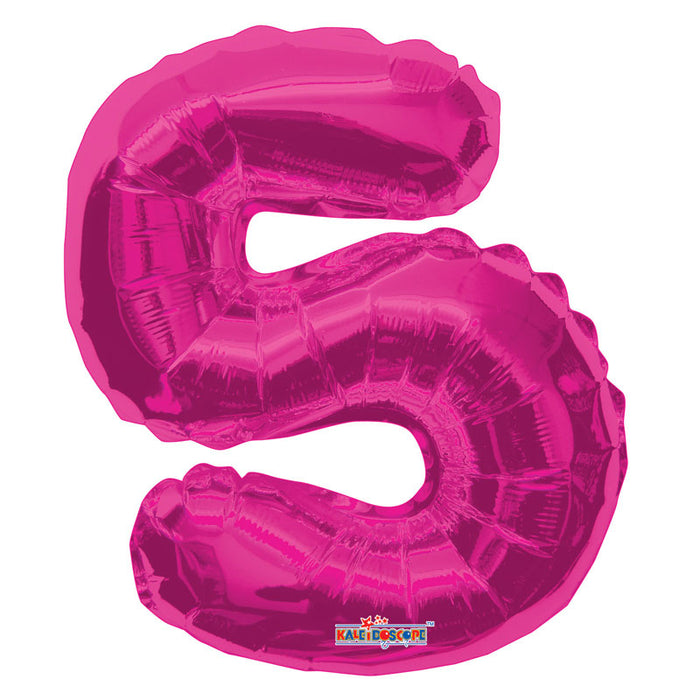 Balloon Foil Number - 5 Pink - 14"