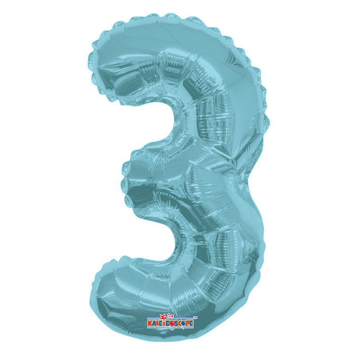 Balloon Foil Number - 3 Light Blue - 14"