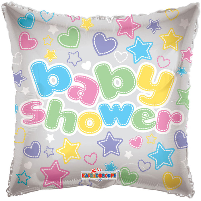 Balloon Foil Square Shape - Mixed Shapes and Colours - Baby Shower 18''