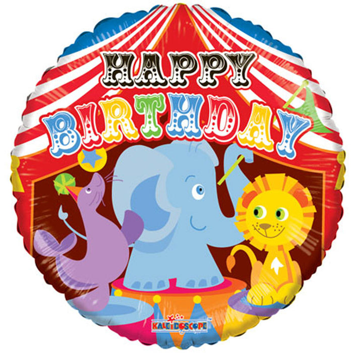 Circus Time Happy Birthday Foil Balloon