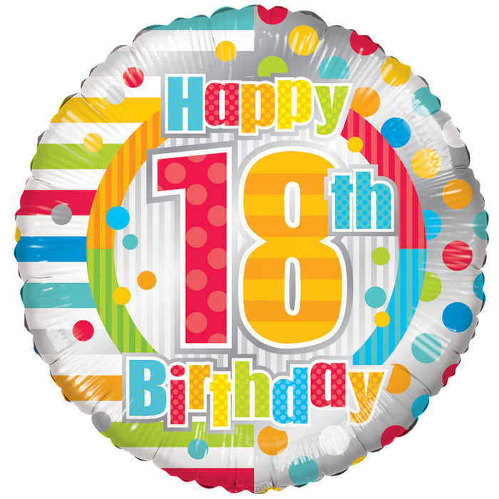 18" Unisex Happy 18th Birthday