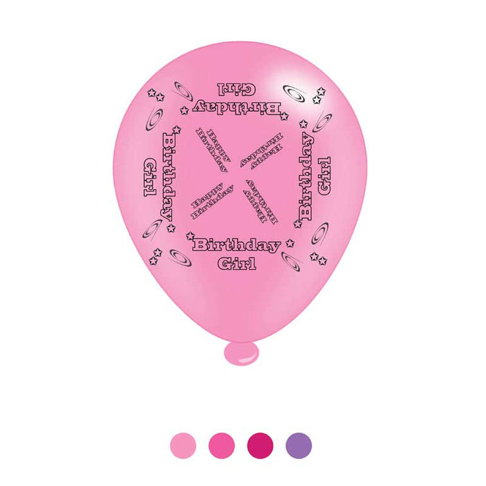 Birthday Girl Latex Balloons (8pk)