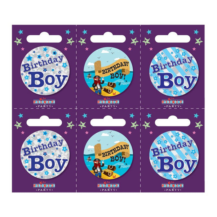 Birthday Boy Small Badge with Stars