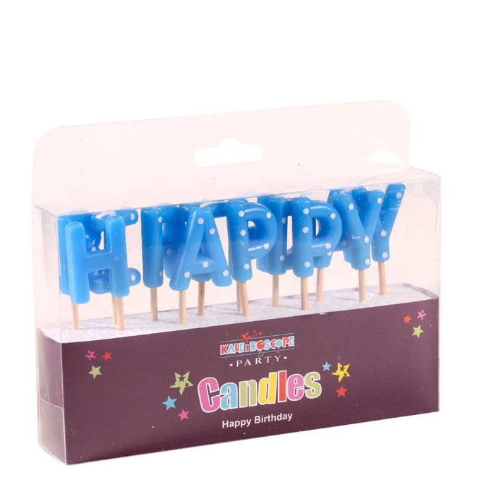 Happy Birthday Pick Candle- Blues