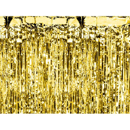 Party curtain, gold, 0.9 x 2.5m