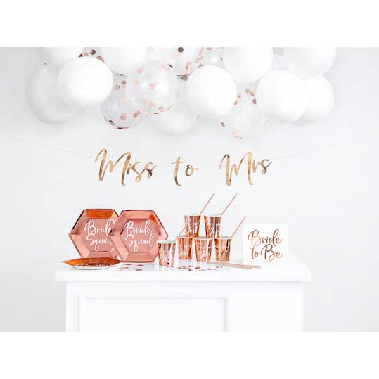 Party decorations set - Bachelorette party, rose gold