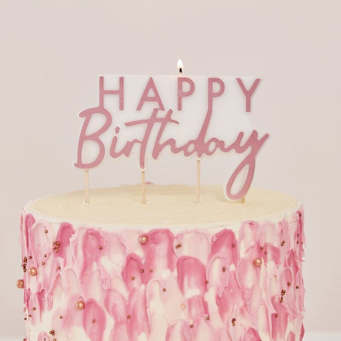 Mix It Up - Rose Gold Happy Birthday Candle