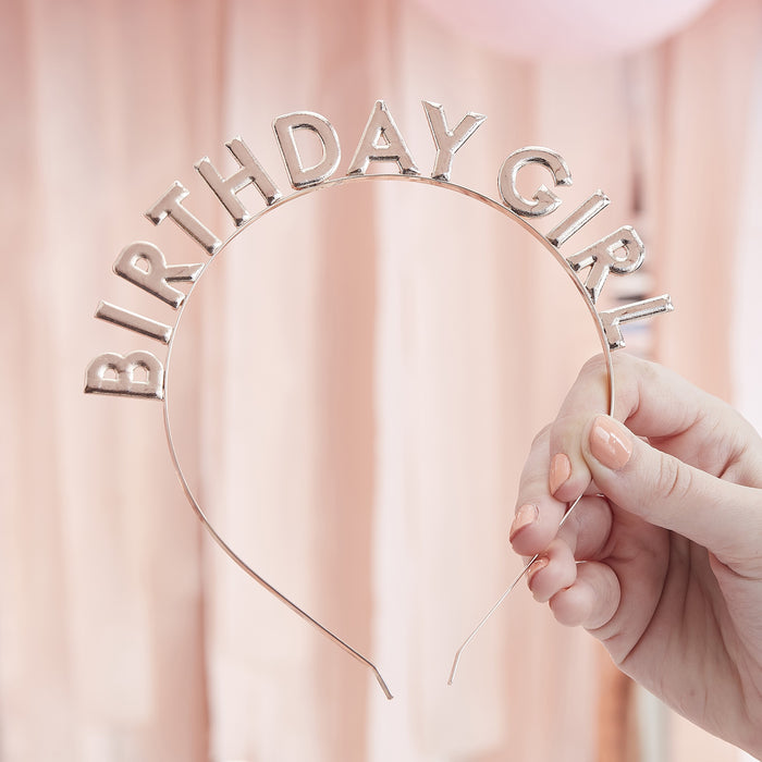 Rose Gold Birthday Girl Headband