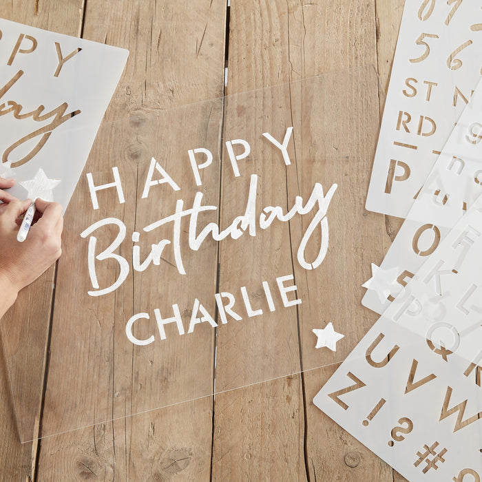 Birthday Number and Letter Stencils