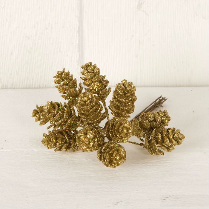 Pinecone with Gold Glitter