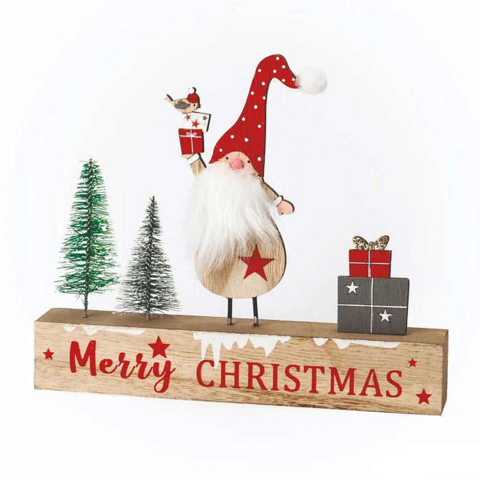 Merry Christmas Wooden Sign 17x20cm