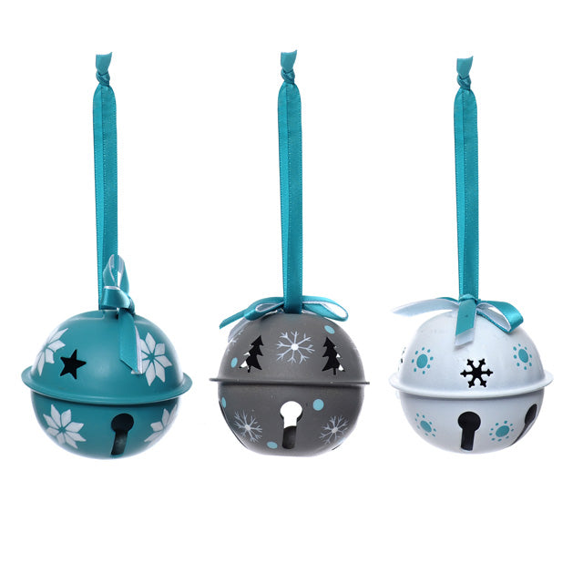 Swanlake Metal Bells With Snowflake Design - 3pk