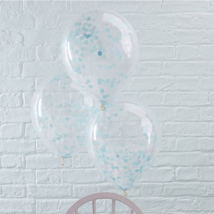 Blue Confetti Filled Balloons - Pick & Mix