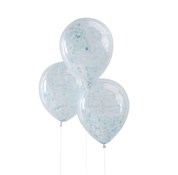 Blue Confetti Filled Balloons - Pick & Mix