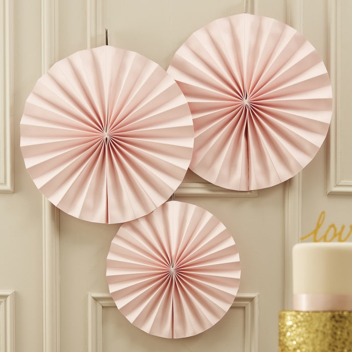 Circle Fan Pinwheel Decorations - Pastel Pink - Pastel Perfection