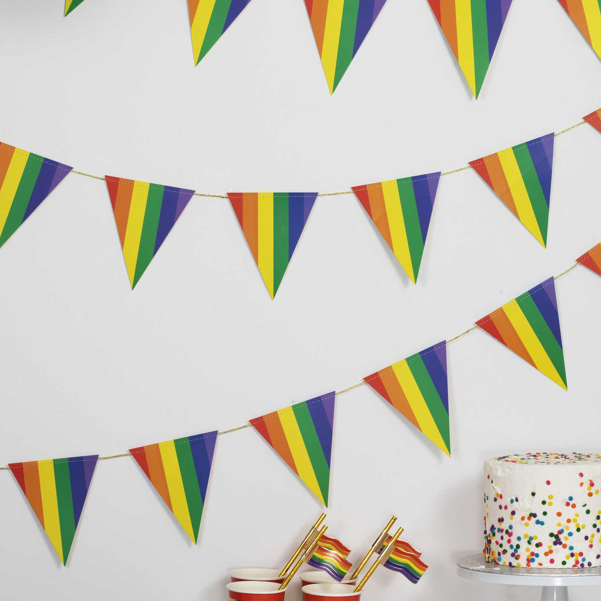 Rainbow Triangle Bunting Decoration — Bow & Ribbon