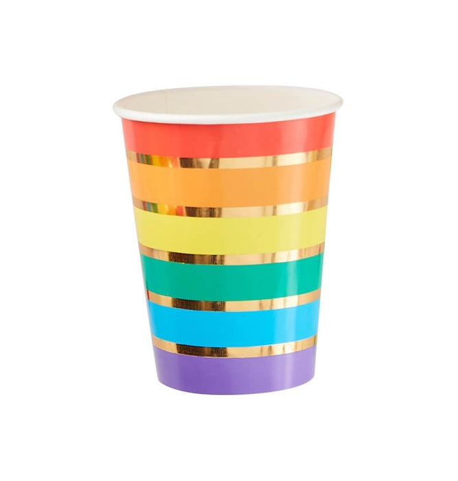 Party Cups - Rainbow and Gold 8pk